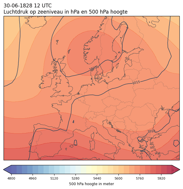 Weerkaart van 30 juni 1828 om 12 UTC