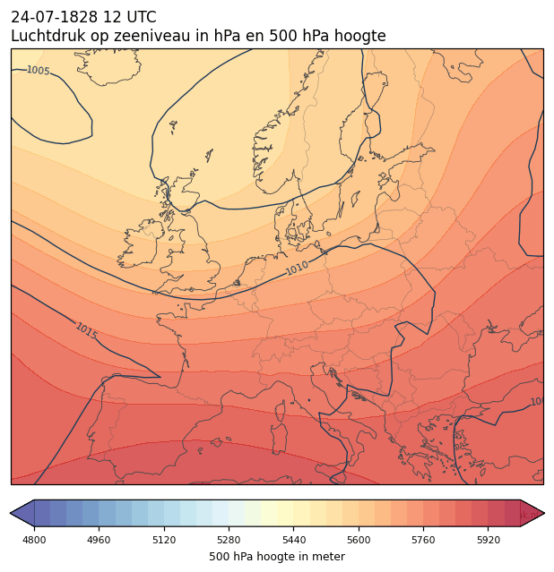 Weerkaart van 24 juli 1828 om 12 UTC
