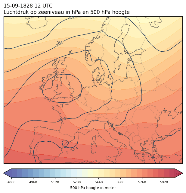Weerkaart van 15 september 1828 om 12 UTC