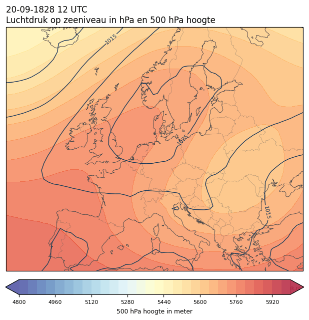 Weerkaart van 20 september 1828 om 12 UTC