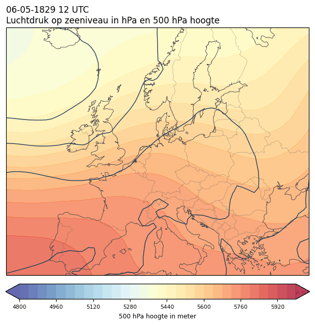 Weerkaart van 6 mei 1829 om 12 UTC