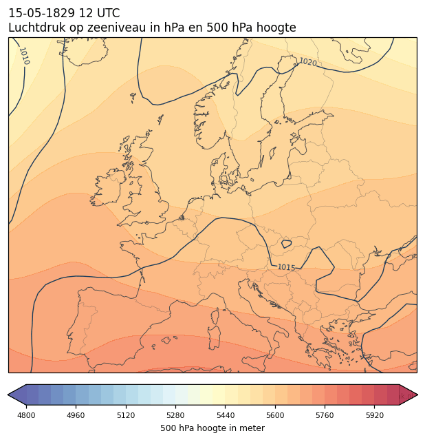 Weerkaart van 15 mei 1829 om 12 UTC