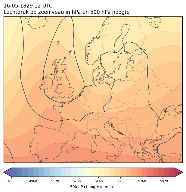 Weerkaart van 16 mei 1829 om 12 UTC