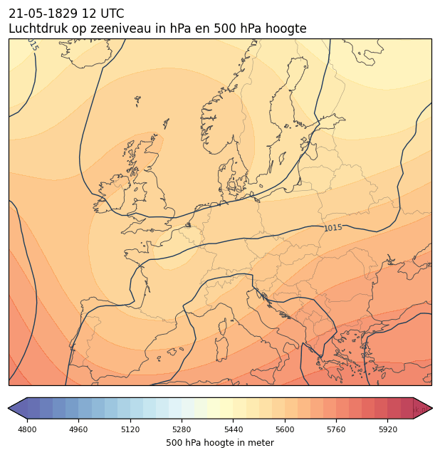 Weerkaart van 21 mei 1829 om 12 UTC