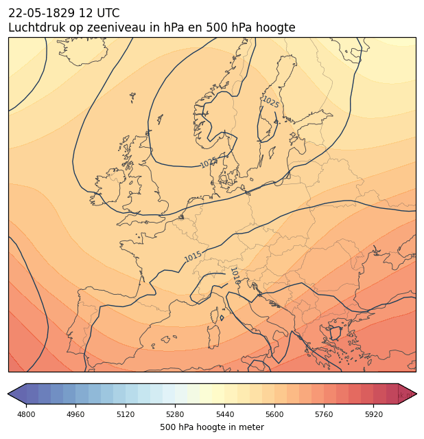Weerkaart van 22 mei 1829 om 12 UTC