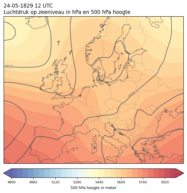 Weerkaart van 24 mei 1829 om 12 UTC