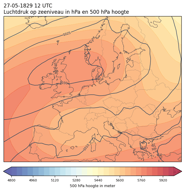 Weerkaart van 27 mei 1829 om 12 UTC