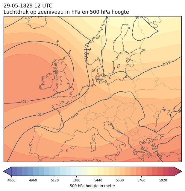 Weerkaart van 29 mei 1829 om 12 UTC