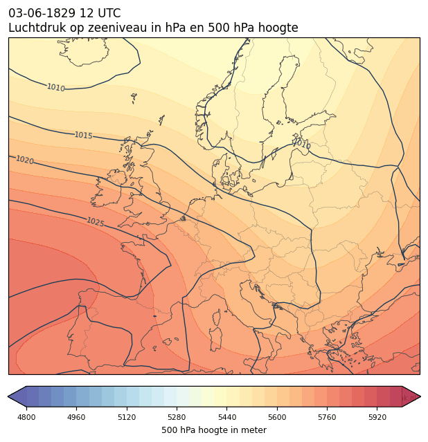 Weerkaart van 3 juni 1829 om 12 UTC