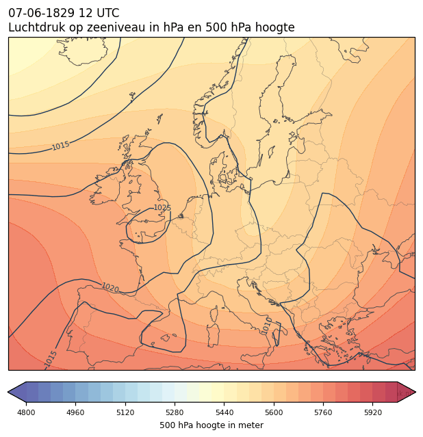 Weerkaart van 7 juni 1829 om 12 UTC