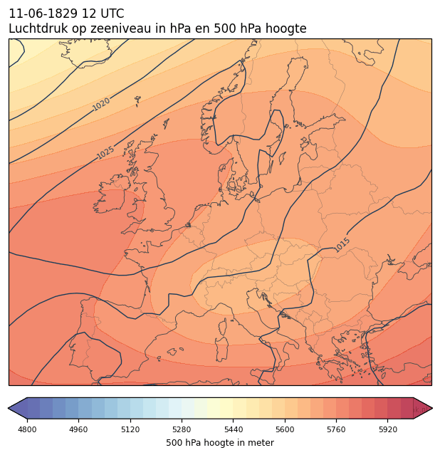 Weerkaart van 11 juni 1829 om 12 UTC
