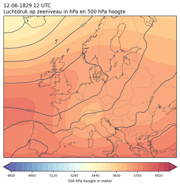 Weerkaart van 12 juni 1829 om 12 UTC