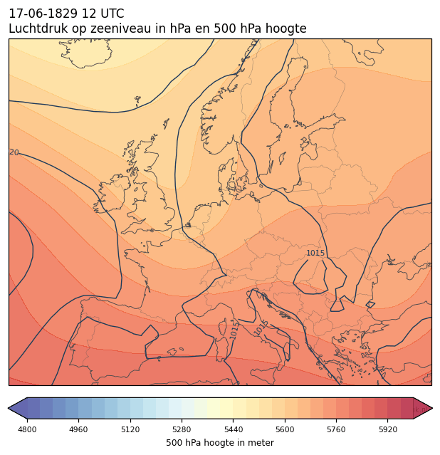 Weerkaart van 17 juni 1829 om 12 UTC