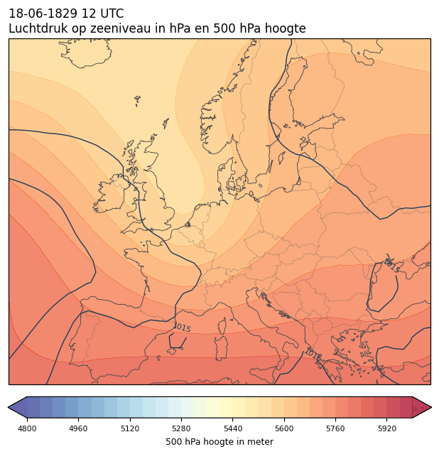 Weerkaart van 18 juni 1829 om 12 UTC