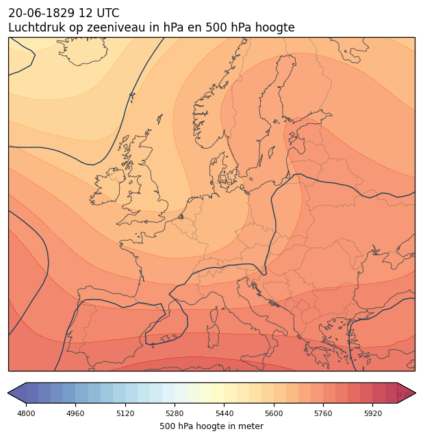 Weerkaart van 20 juni 1829 om 12 UTC