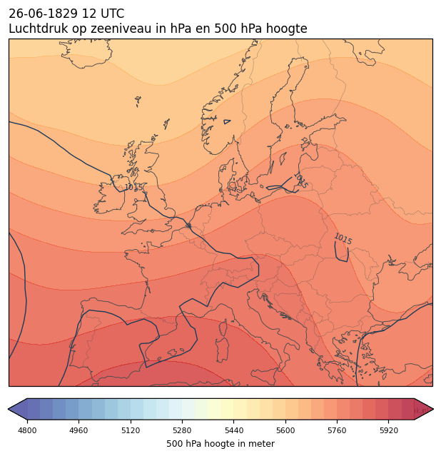 Weerkaart van 26 juni 1829 om 12 UTC