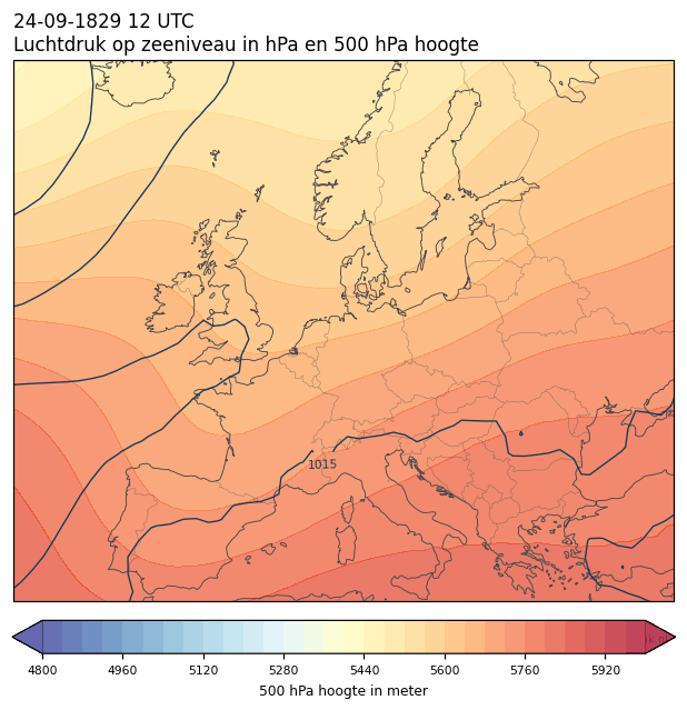 Weerkaart van 24 september 1829 om 12 UTC