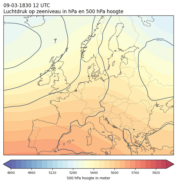 Weerkaart van 9 maart 1830 om 12 UTC