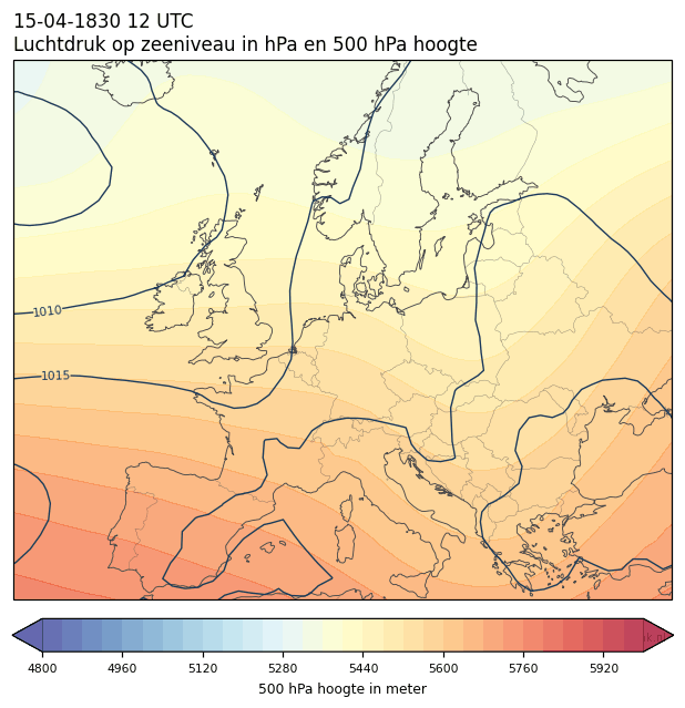 Weerkaart van 15 april 1830 om 12 UTC