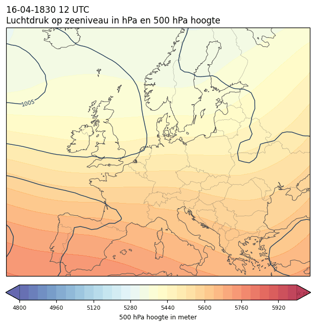 Weerkaart van 16 april 1830 om 12 UTC