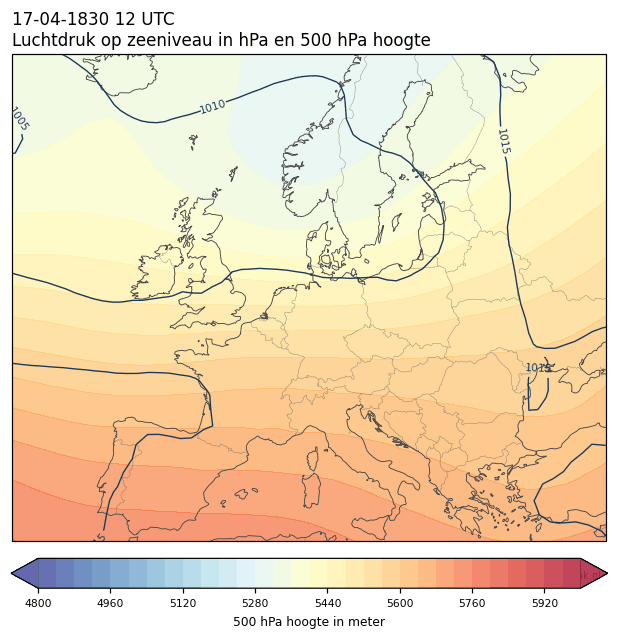 Weerkaart van 17 april 1830 om 12 UTC