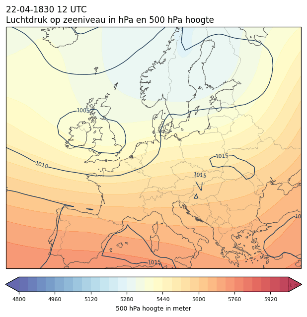 Weerkaart van 22 april 1830 om 12 UTC