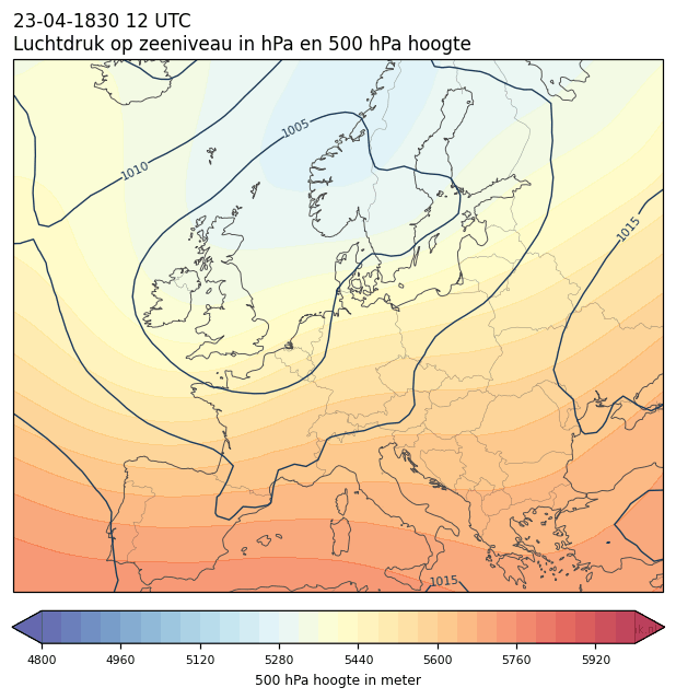 Weerkaart van 23 april 1830 om 12 UTC
