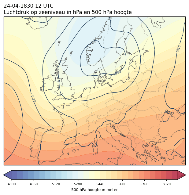 Weerkaart van 24 april 1830 om 12 UTC