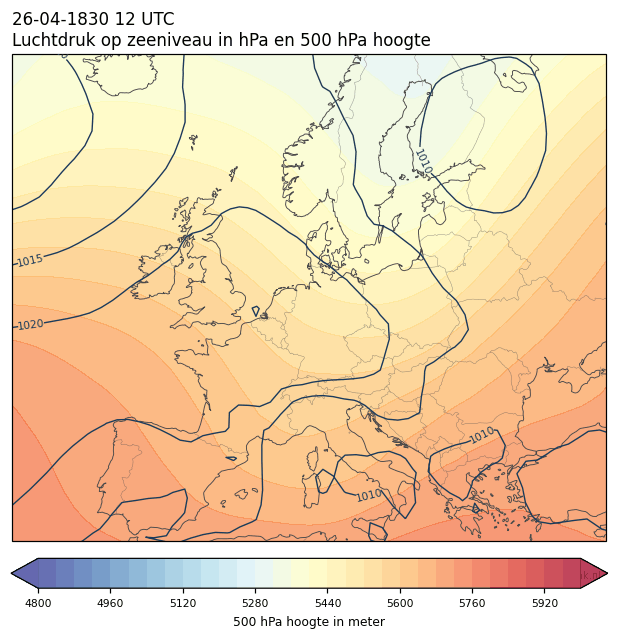Weerkaart van 26 april 1830 om 12 UTC