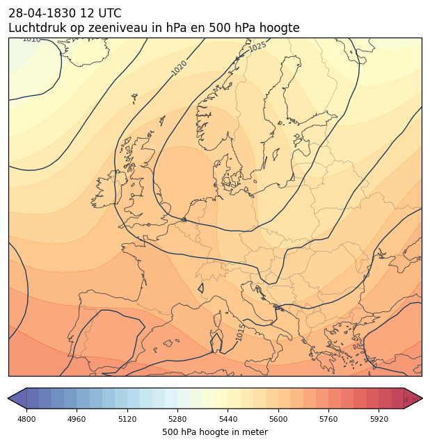 Weerkaart van 28 april 1830 om 12 UTC