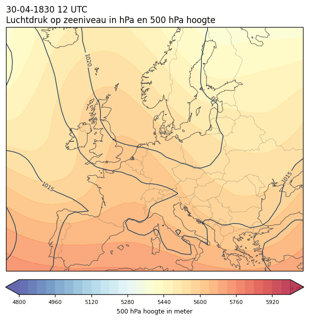 Weerkaart van 30 april 1830 om 12 UTC
