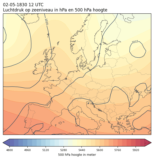 Weerkaart van 2 mei 1830 om 12 UTC