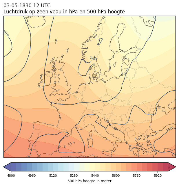 Weerkaart van 3 mei 1830 om 12 UTC