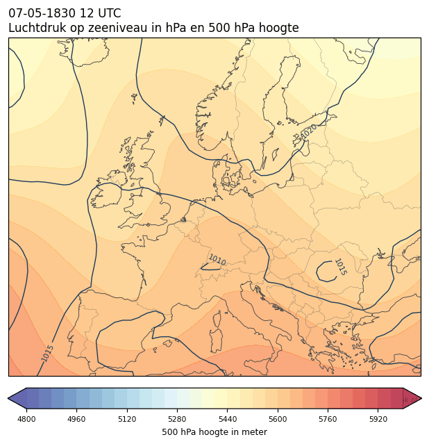Weerkaart van 7 mei 1830 om 12 UTC