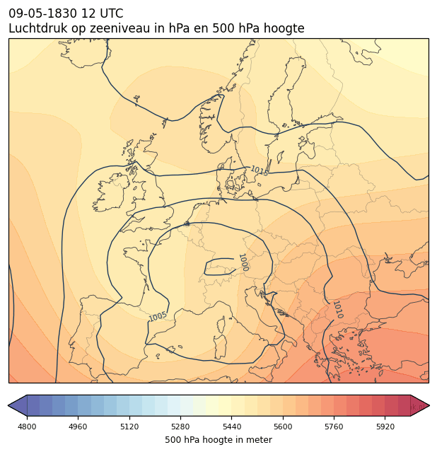 Weerkaart van 9 mei 1830 om 12 UTC