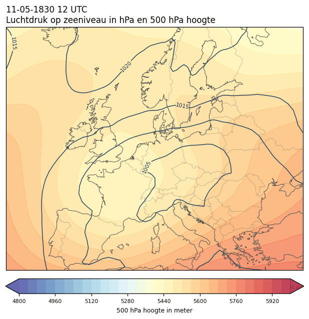 Weerkaart van 11 mei 1830 om 12 UTC