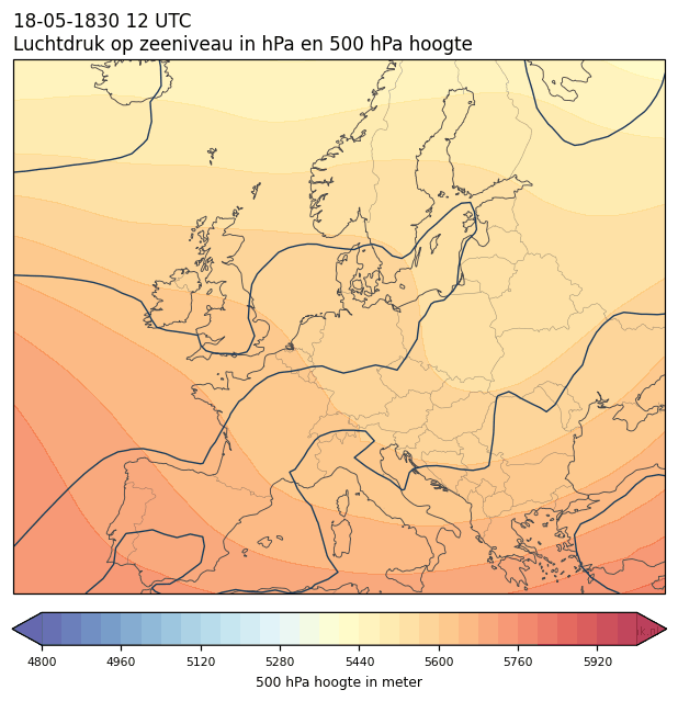 Weerkaart van 18 mei 1830 om 12 UTC