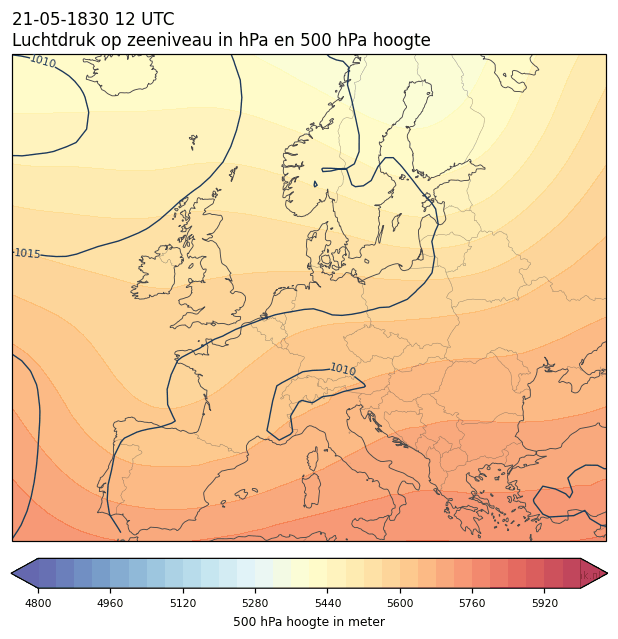 Weerkaart van 21 mei 1830 om 12 UTC