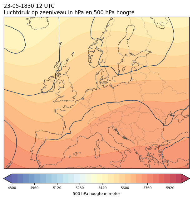 Weerkaart van 23 mei 1830 om 12 UTC