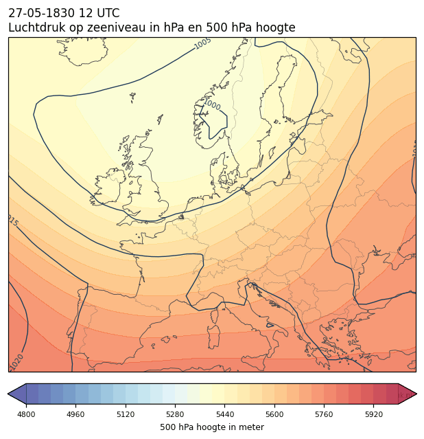 Weerkaart van 27 mei 1830 om 12 UTC