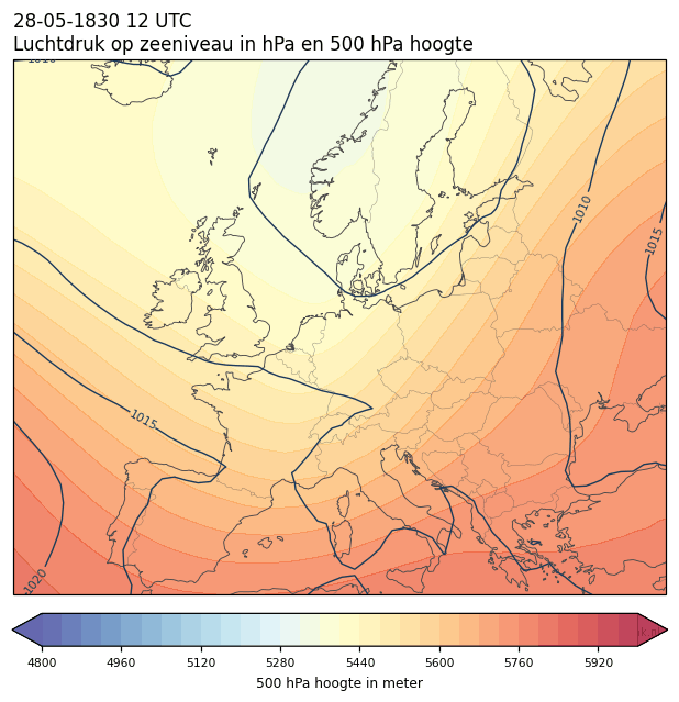 Weerkaart van 28 mei 1830 om 12 UTC