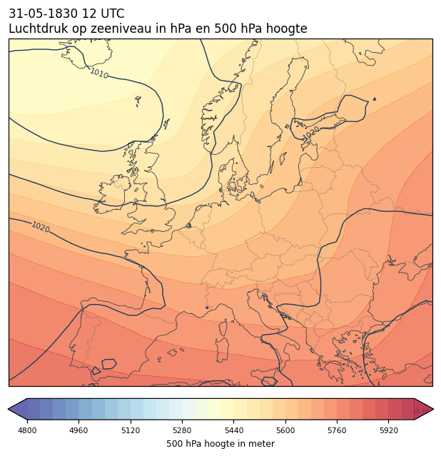Weerkaart van 31 mei 1830 om 12 UTC