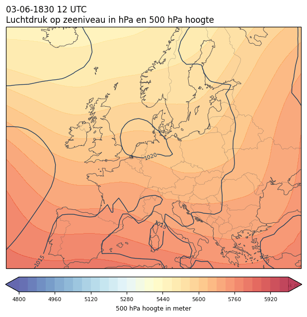 Weerkaart van 3 juni 1830 om 12 UTC