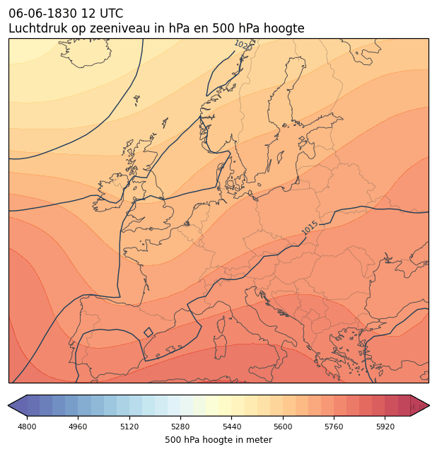 Weerkaart van 6 juni 1830 om 12 UTC