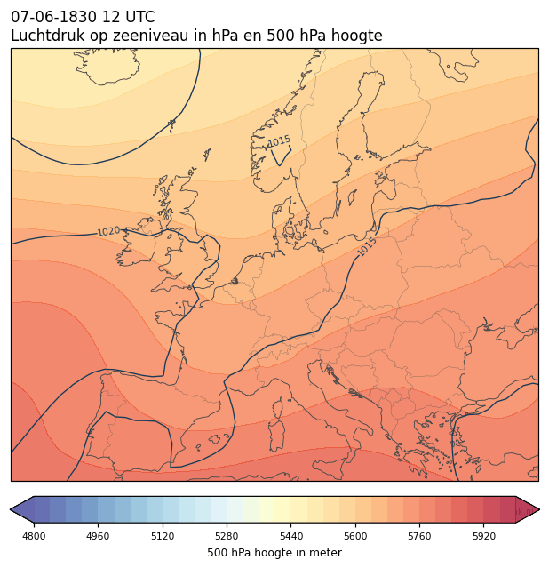 Weerkaart van 7 juni 1830 om 12 UTC