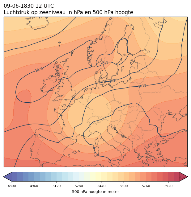 Weerkaart van 9 juni 1830 om 12 UTC