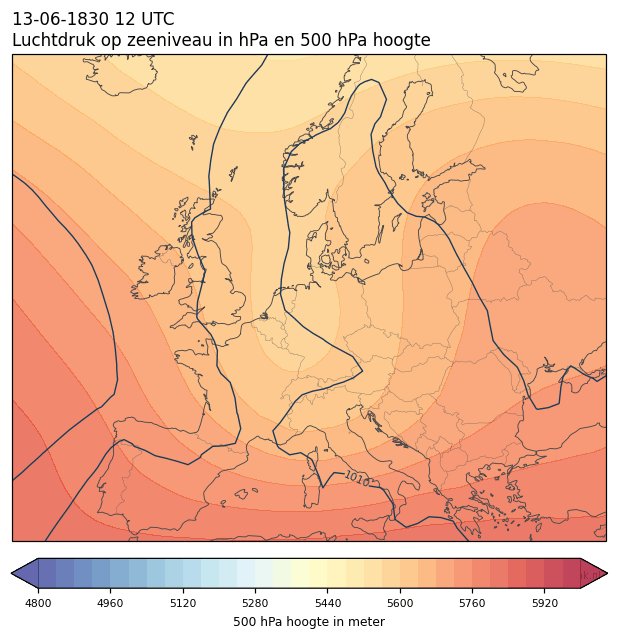 Weerkaart van 13 juni 1830 om 12 UTC