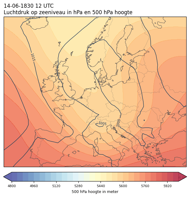Weerkaart van 14 juni 1830 om 12 UTC