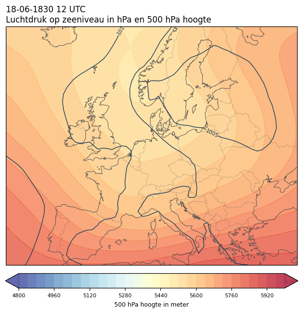 Weerkaart van 18 juni 1830 om 12 UTC