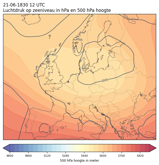 Weerkaart van 21 juni 1830 om 12 UTC